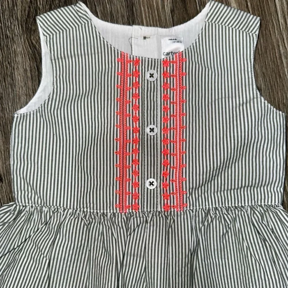 Carter's 18 Months Green Striped Dress
